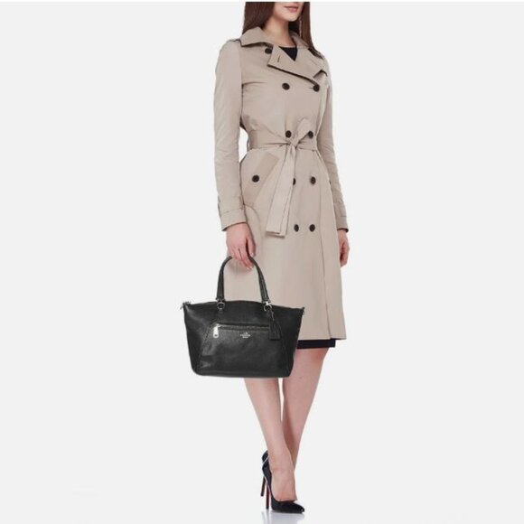 RARE COACH Black Pebble Leather Prairie Satchel 58874 - Picture 3 of 8